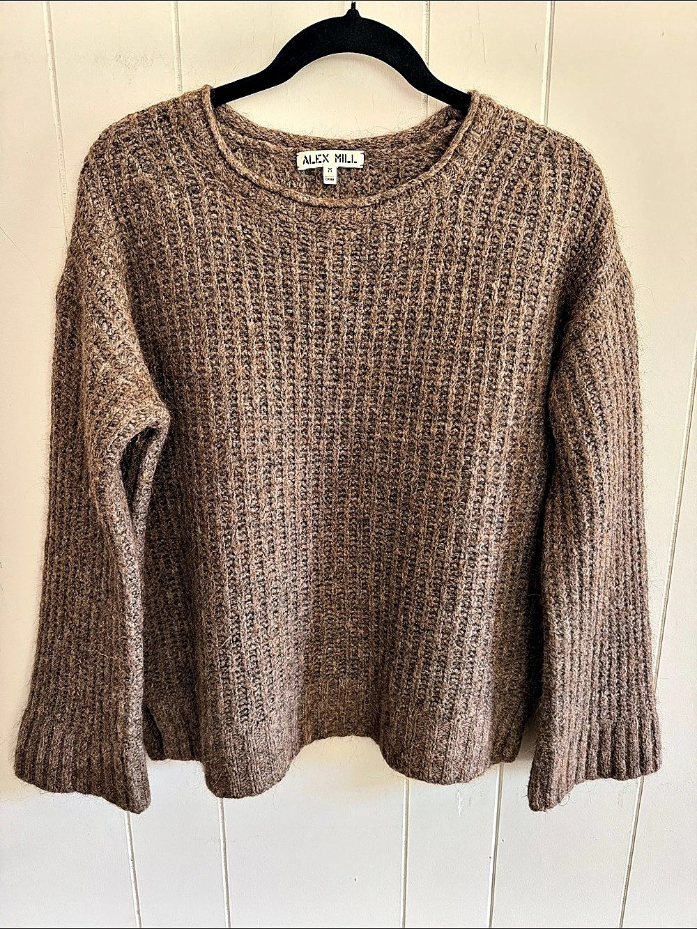 Alex Mill Textured Wool Alpaca Crewneck Sweater Medium Earthy Gorpcore Academia